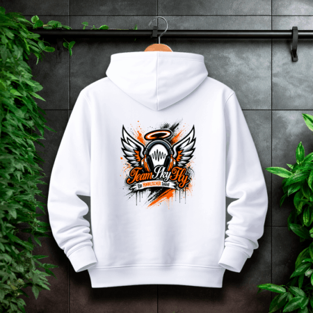 SkyFly Hoodie Front/Backprint Weiß