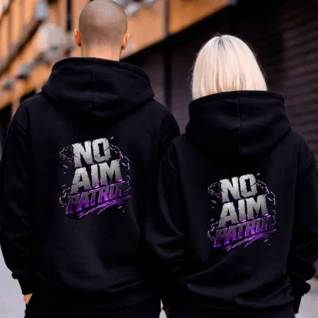 NoAim Patrol Hoodie Front/Backprint – Streamer Merch & Streetwear
