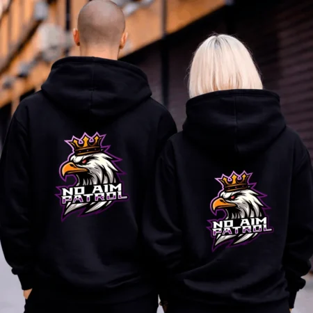 NoAim Patrol Hoodie Front/Backprint Logo – Streamer Merch & Streetwear