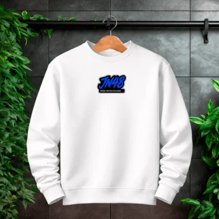 JN48 Sweatshirt Weiß Front/Backprint – Streamer Merch & Streetwear