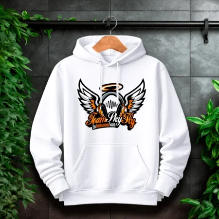 SkyFly Hoodie Front Weiß